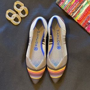 Rothy’s The Point in Multicolor Stripe RARE